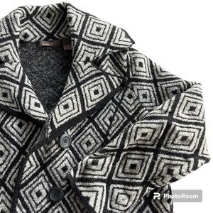 Heather B Woman Large Cardigan Overpiece Blazer Sweater Soft Diamond Long Sleeve